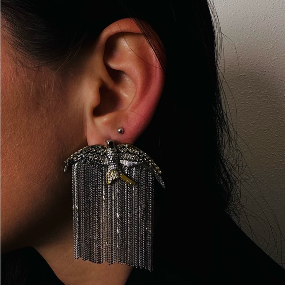 New Sparrow Dangle Earrings Bird Gold Silver Boho - Picture 4 of 8